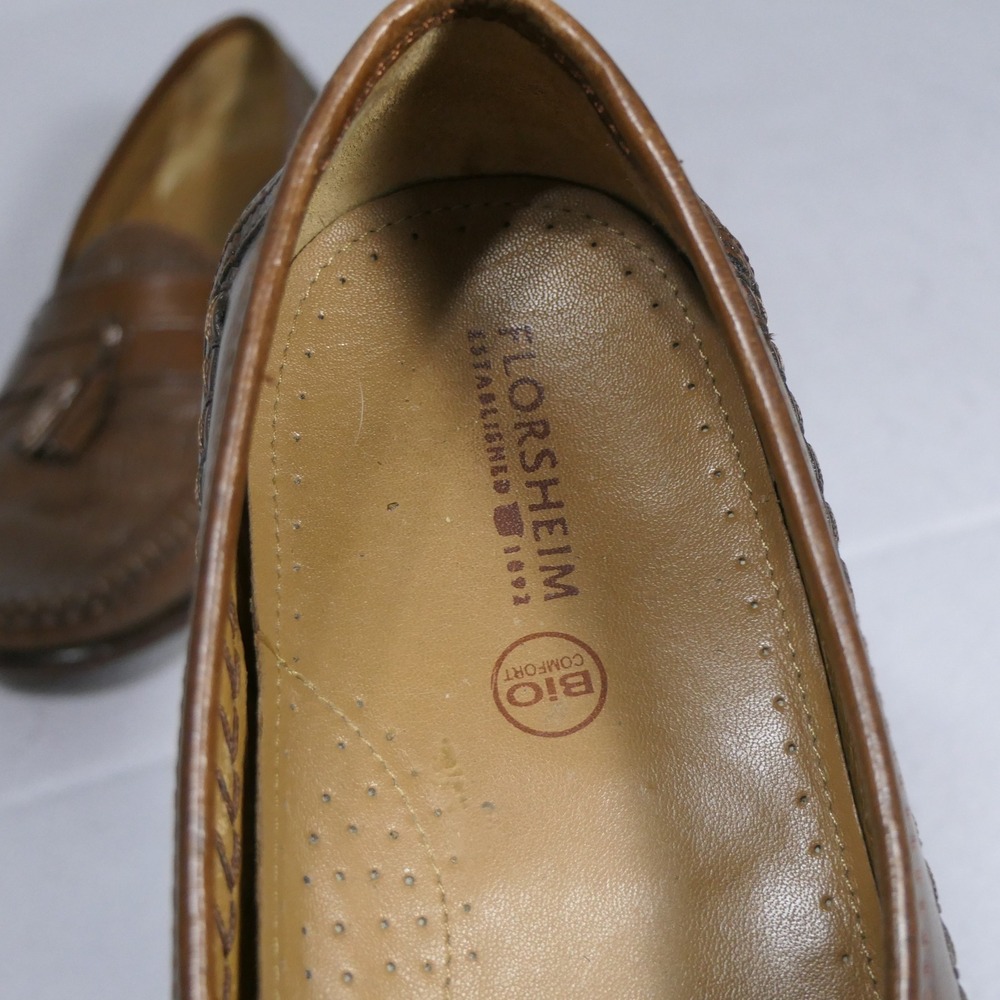 Florsheim Mens Tassel Loafers 11.5 D Brown Leather Bio Comfort 12047 Oxford - Picture 10 of 11